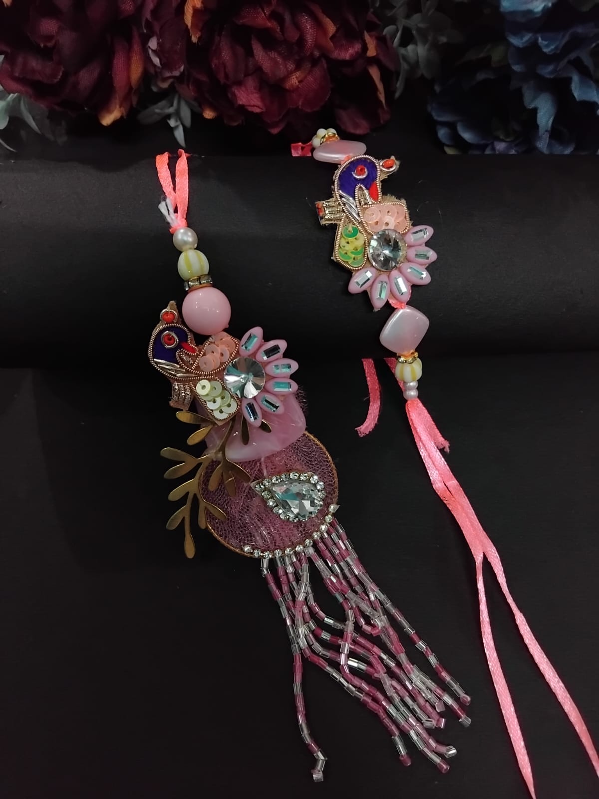 Beautiful Couple Multi Color Unique Design Rakhi