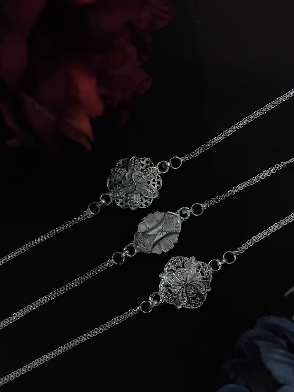 Silver Color Unique Design Rakhi