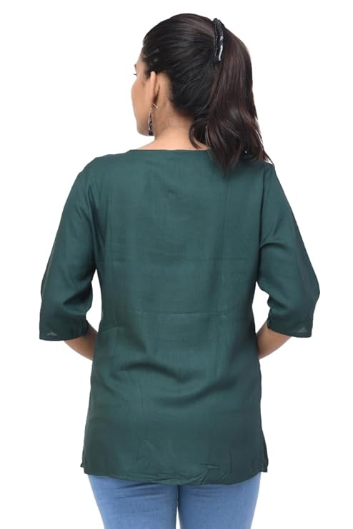 BUTTON CRYP Single Women Kurti (Green Colour) – Trendy, Comfortable & Stylish Kurti for Women
