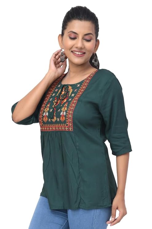 BUTTON CRYP Single Women Kurti (Green Colour) – Trendy, Comfortable & Stylish Kurti for Women