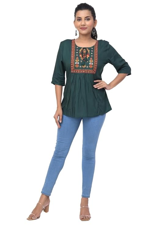 BUTTON CRYP Single Women Kurti (Green Colour) – Trendy, Comfortable & Stylish Kurti for Women