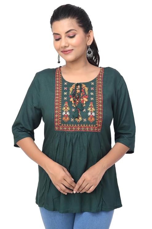 BUTTON CRYP Single Women Kurti (Green Colour) – Trendy, Comfortable & Stylish Kurti for Women