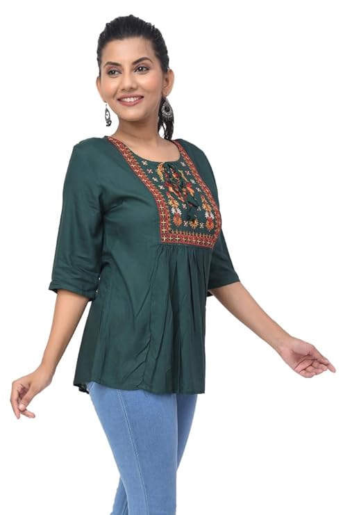 BUTTON CRYP Single Women Kurti (Green Colour) – Trendy, Comfortable & Stylish Kurti for Women