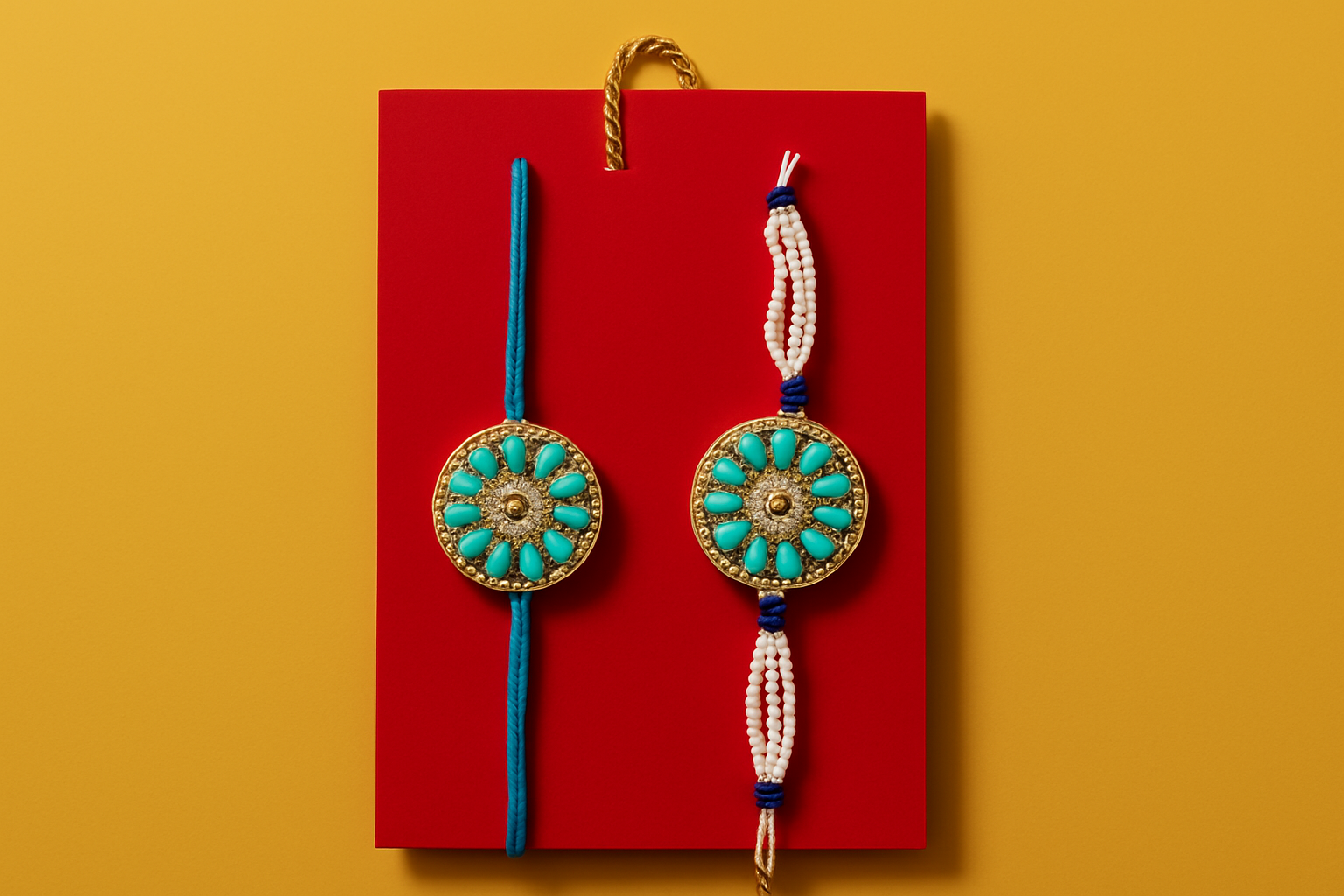 BUTTON CRYP Couple Green Color Rakhi Combo – A loving gift for you