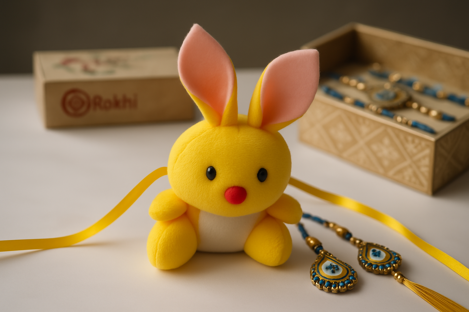 BUTTON CRYP Kids Rakhi – Yellow color की प्यारी राखी बच्चों के लिए | रक्षाबंधन 2025