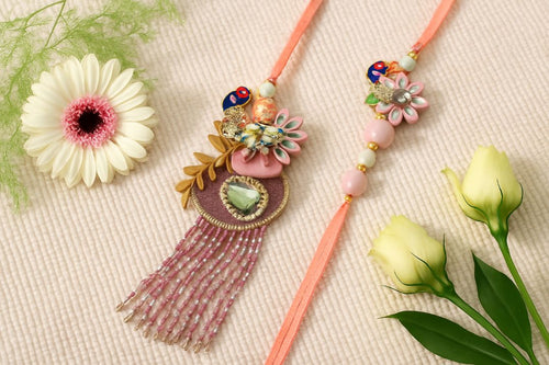 Beautiful Couple Multi Color Unique Design Rakhi