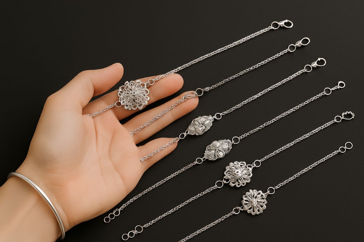 Unique Design Silver Color Rakhi For Everyone