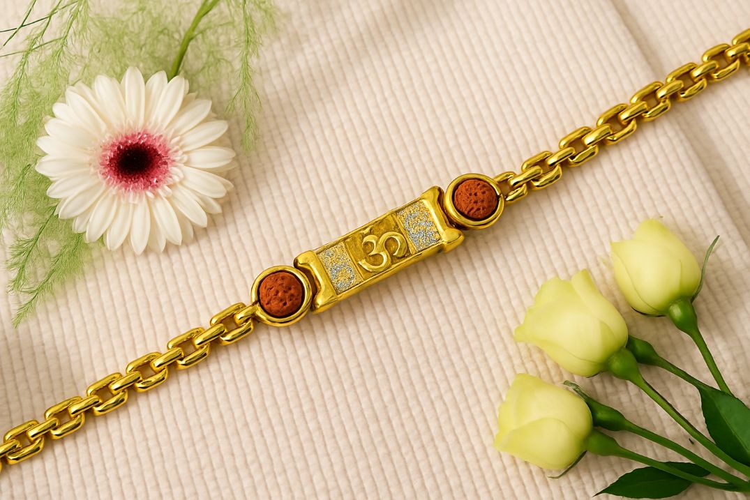 Single Golden Color Rakhi For Brother