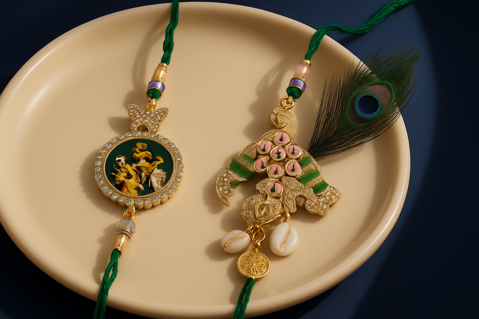 Couple Radhe Krishna Rakhi by BUTTON CRYP – Lovely Rakhi for Brother