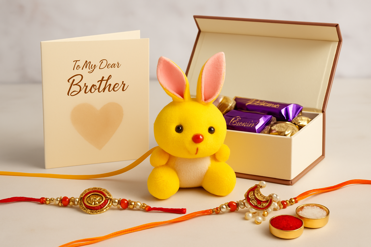 BUTTON CRYP Kids Rakhi – Yellow color की प्यारी राखी बच्चों के लिए | रक्षाबंधन 2025