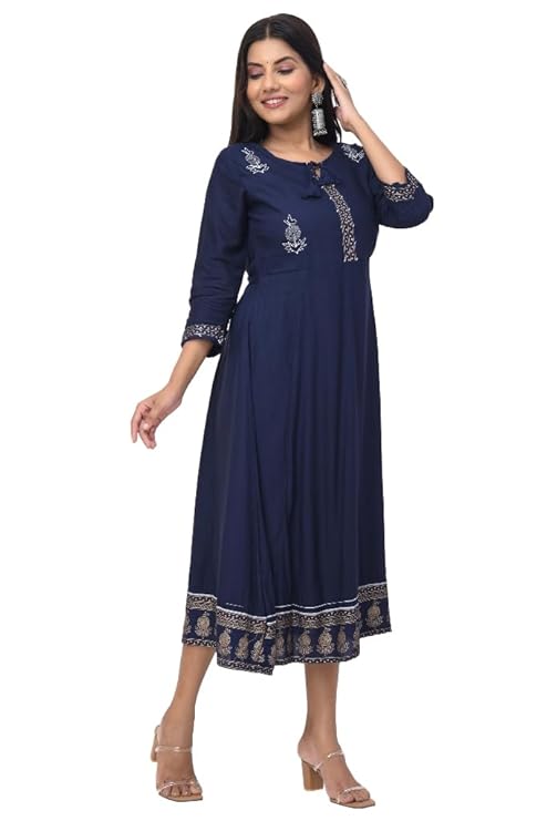BUTTONCRYP Boutique Print Blue Colour Single Woman Kurti