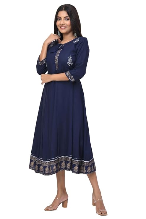 BUTTONCRYP Boutique Print Blue Colour Single Woman Kurti
