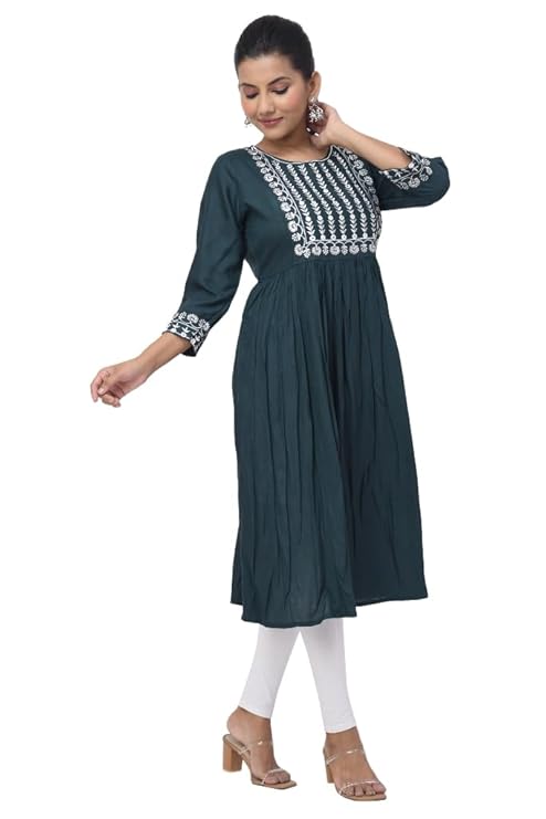 BUTTON CRYP Green Women Kurti – Single Piece, Stylish and Comfortable