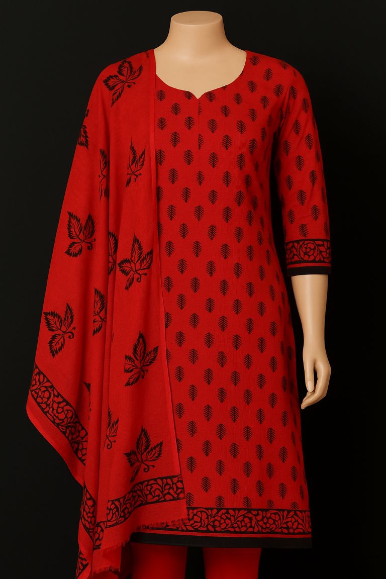 BUTTONCRYP Kota Doria Red Color Suit - When it comes to style, why stay behind?