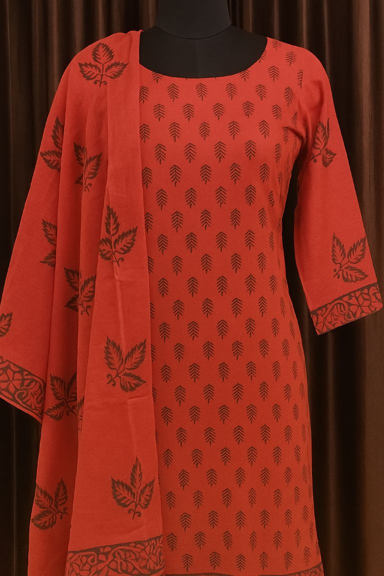 BUTTONCRYP Kota Doria Red Color Suit - When it comes to style, why stay behind?