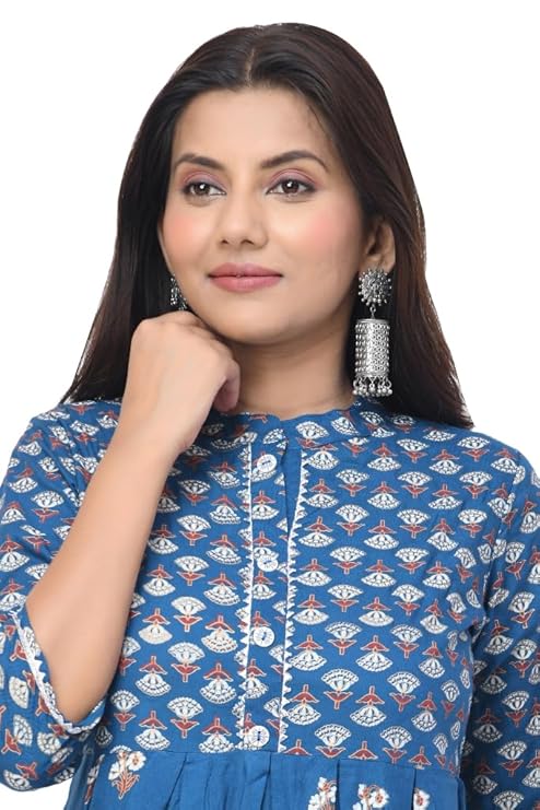 BUTTON CRYP Single Women Kurti - Blue Colour |Stylish, Comfortable & Trendy Kurti